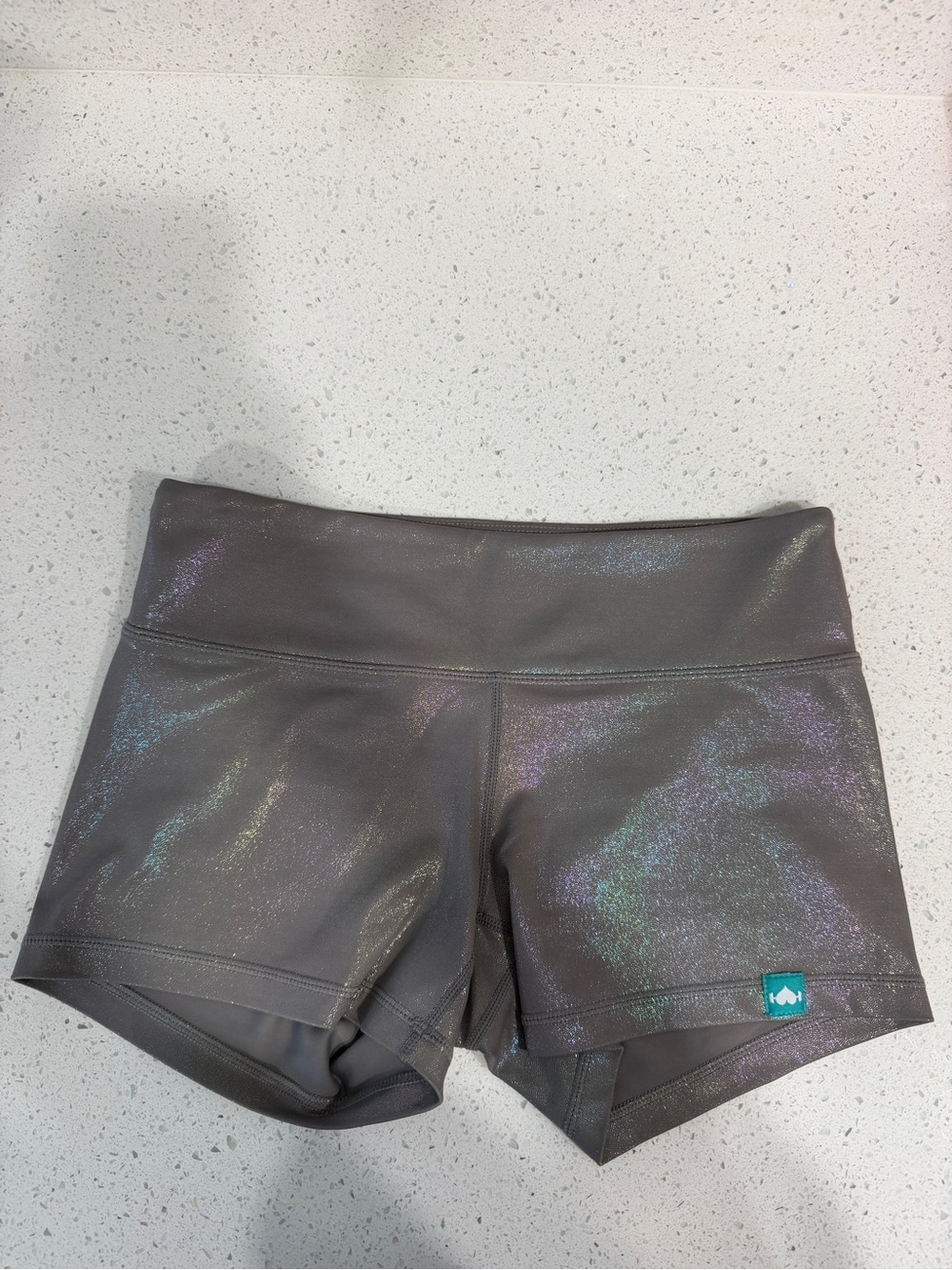 Women's Shimmer Gray Athletic Shorts